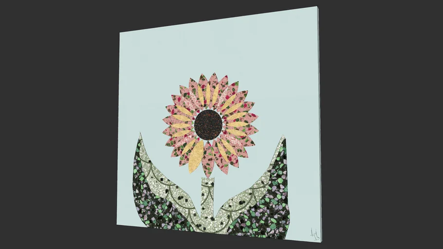 Terrazzo Mosaic Flower Art