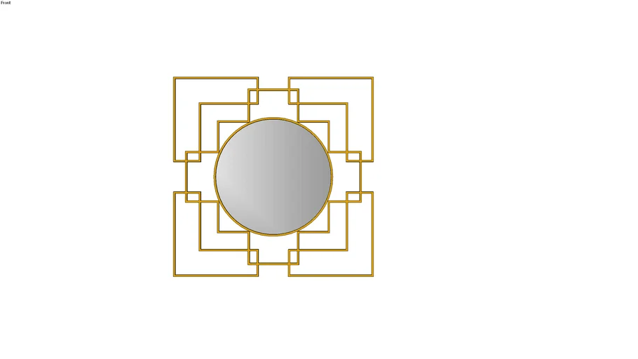Gold Deco Square Mirror