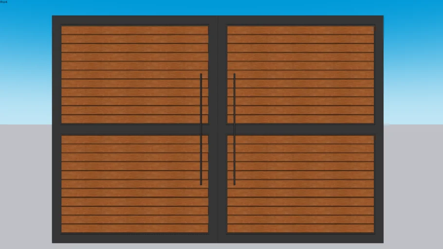 Porton Metalico de 4 cuerpos con madera