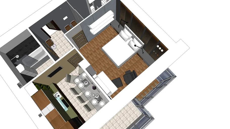 Apartment is 46 square meters 2