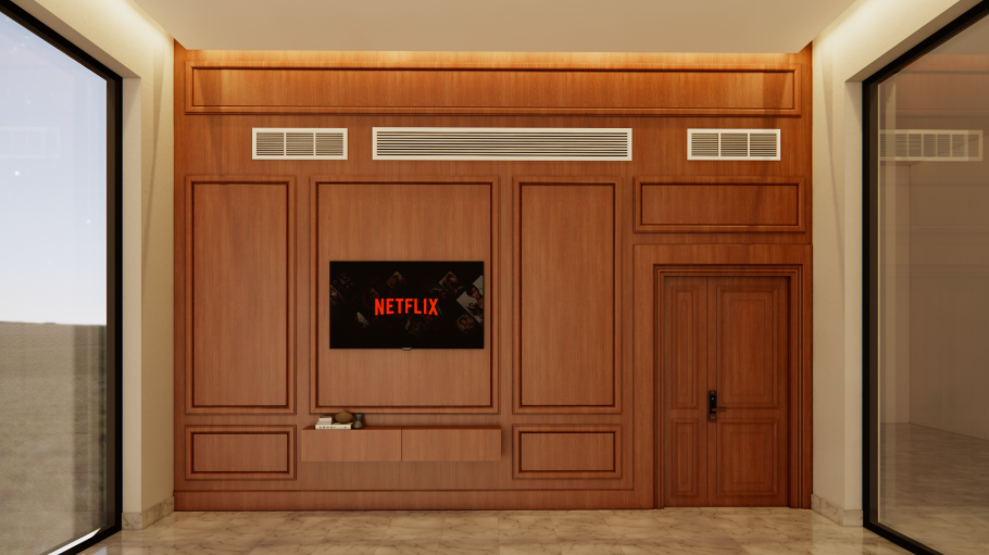 classic wooden tv unit interior 
