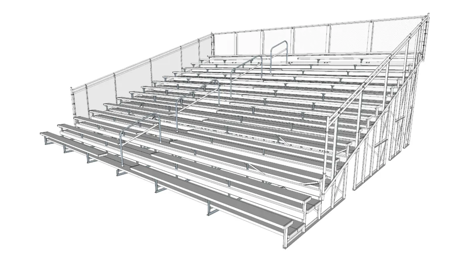15 Row Aluminum Bleachers - Midfielder Series (33ft)