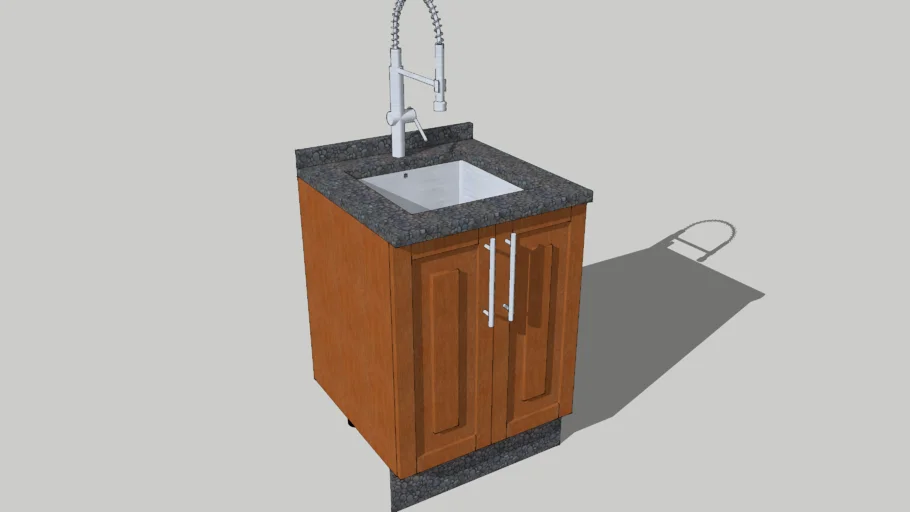 Mueble de cocina en madera grifo y dos puertas