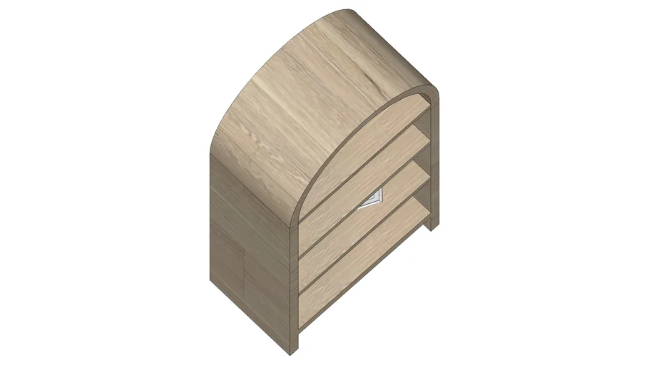 Arch shaped storage shelves