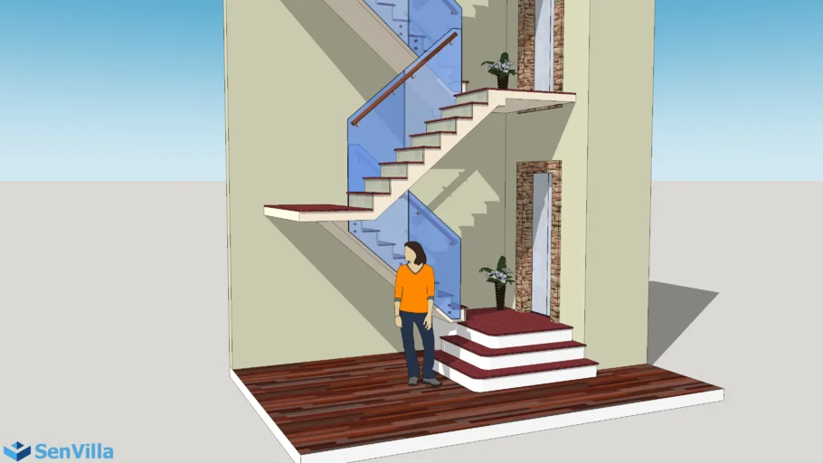 Stair glass railing