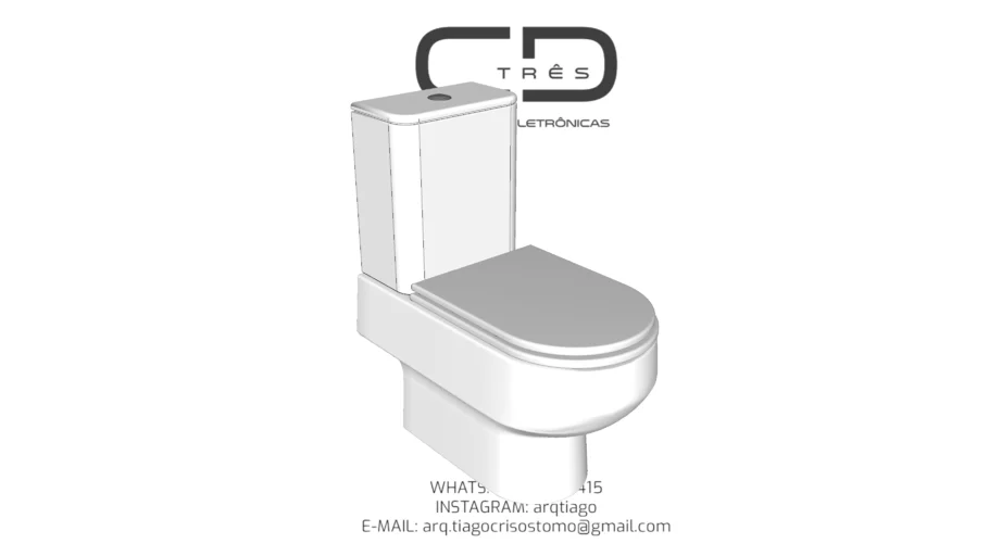 Vaso Sanitário com Caixa Acoplada 3/6L Saída Vertical Carrara Gelo Deca
