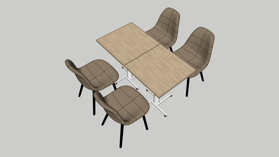 mesa 60 x 60 silla gris romano