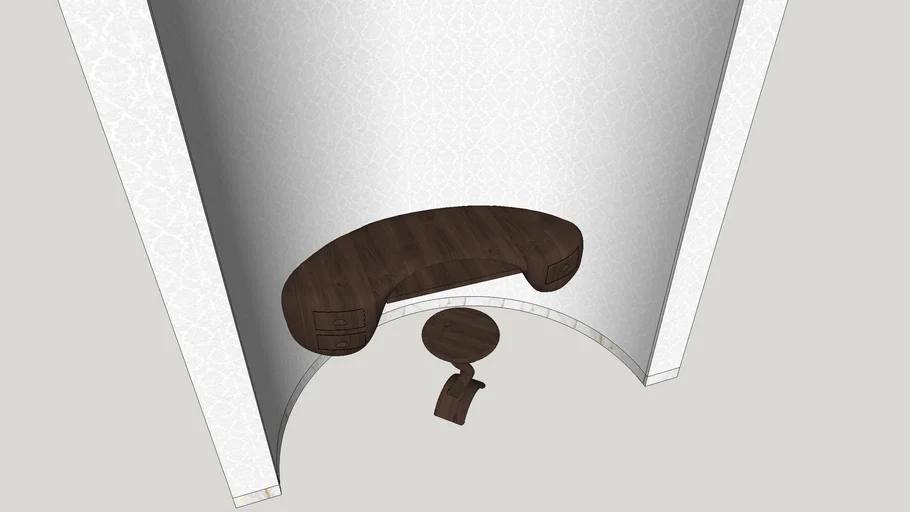 organic computer table (curved)