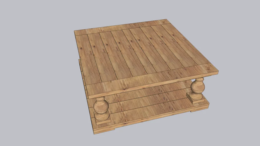 Wood Coffee Table - 4'