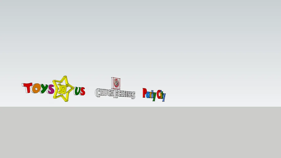 Toys "R" Us, Chuck E, Cheese and Party City.