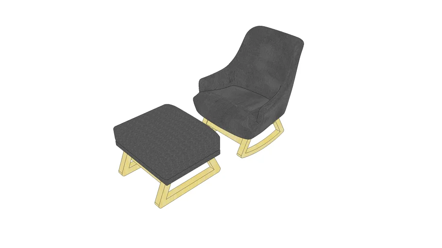 Nursery Chair with Pouf