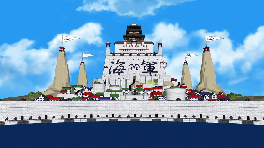 One Piece Marineford Marine HQ / マリンフォード 海軍本部 | 3D