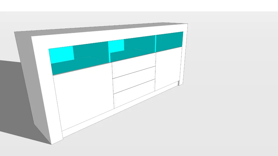 High Gloss Sideboard with LED - by BestWanted