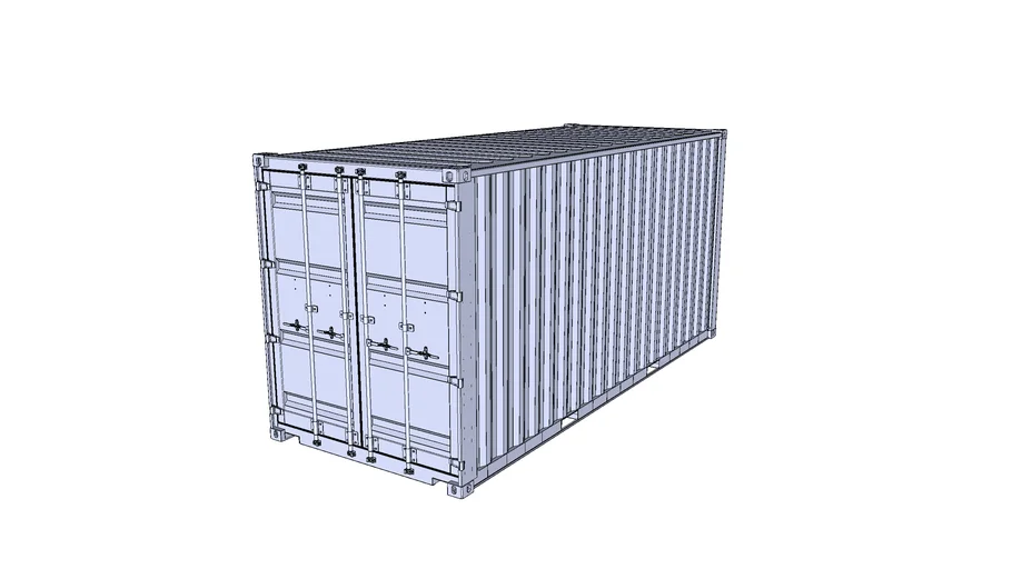 Highly Detailed 20ft Shipping Container