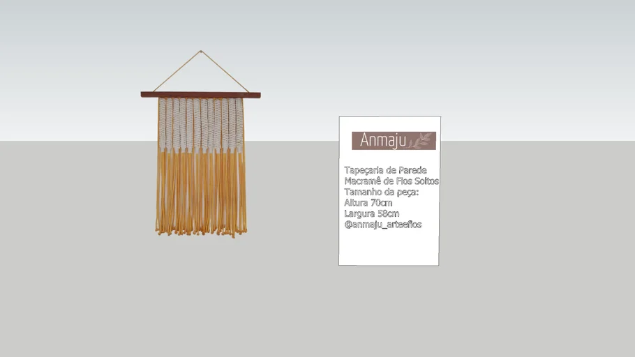 Macrame de Fios Soltos - Tapeçaria de Parede
