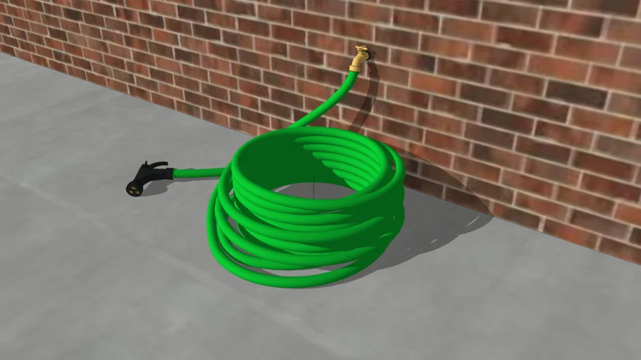Garden Hose with Brass Bibb and Pistol Grip Nozzle