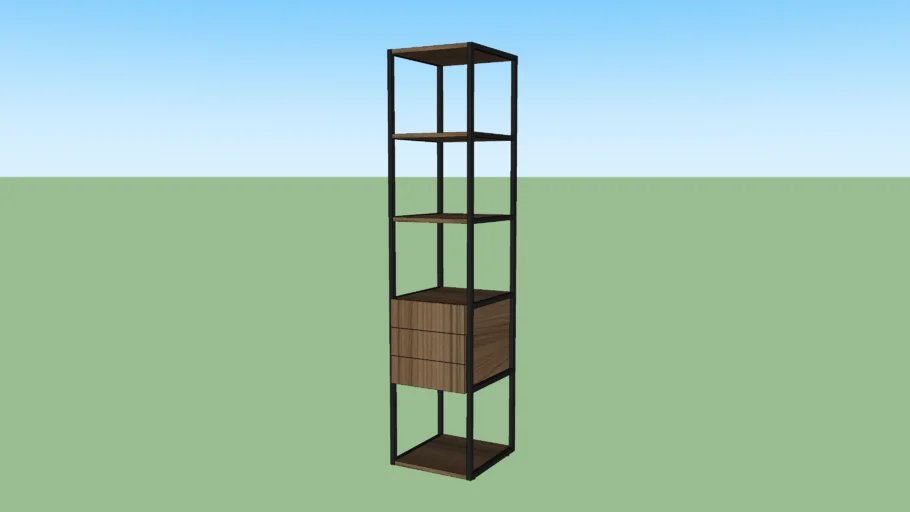 Estante Alta Industrial Soho Com Gavetas 180cm