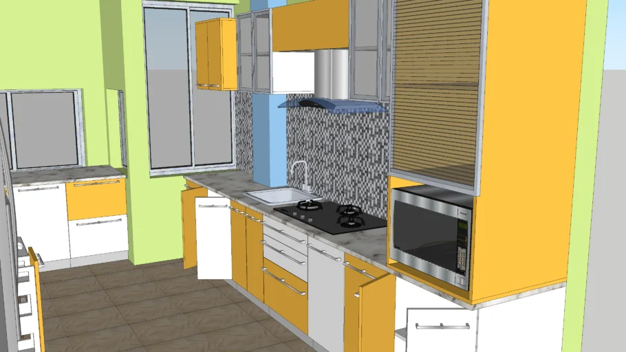 Parallel modular kitchen with hettich fittings