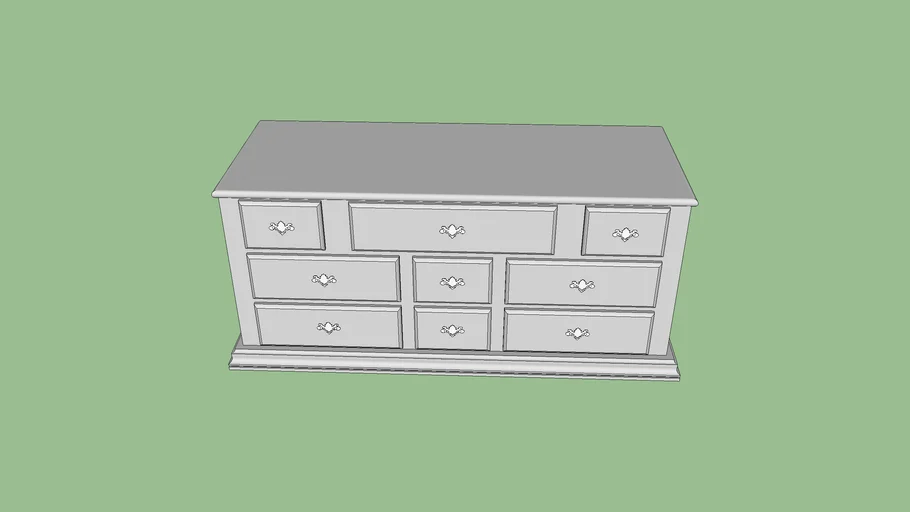 Antique Lowboy Dresser, Gray