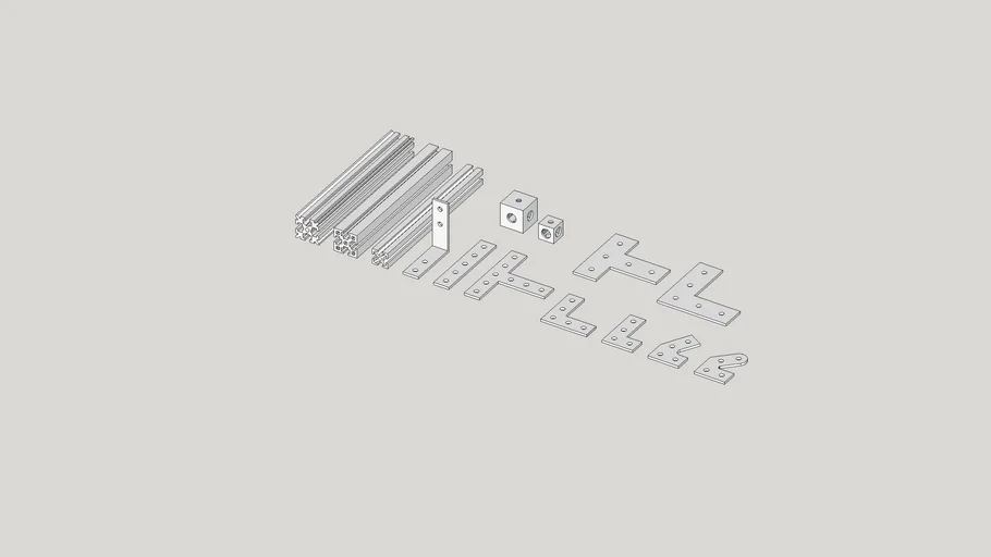 MakerBeam MakerBeamXL OpenBeam Brackets and Corner Cubes | 3D Warehouse