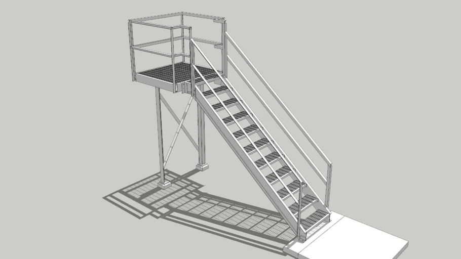 Basic Steel Stairway and Platform - Industrial Grade