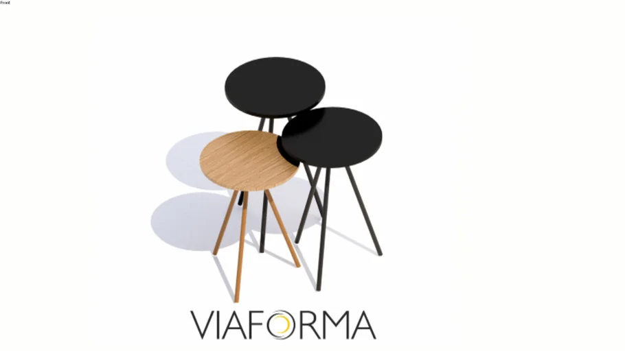 Cj. Mesa Lateral Redonda com Base Tubular