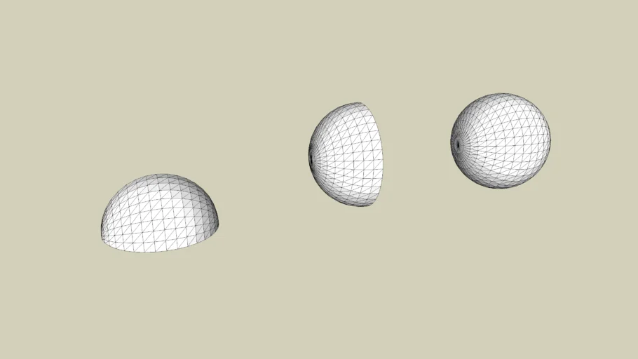 1/4 sphere, 1/2 sphere and sphere made from triangles - READ DESCRIPTION