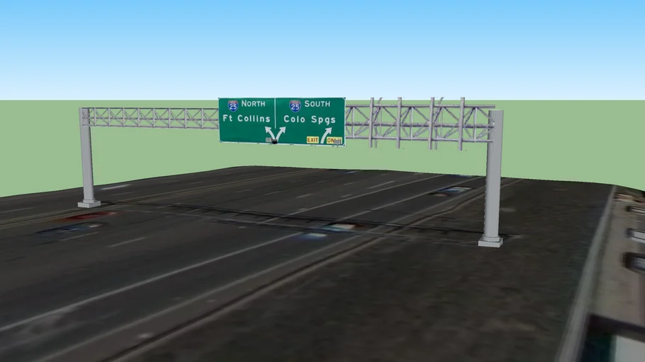 Overhead Highway Sign