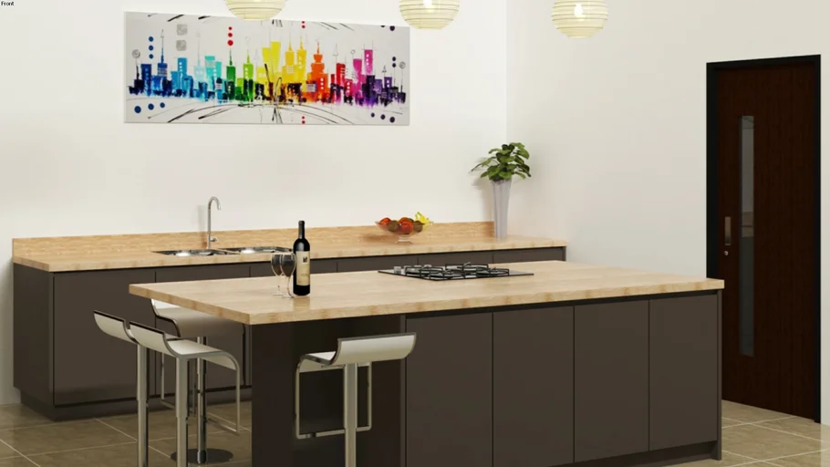 Base Unit Kitchen Set Vray