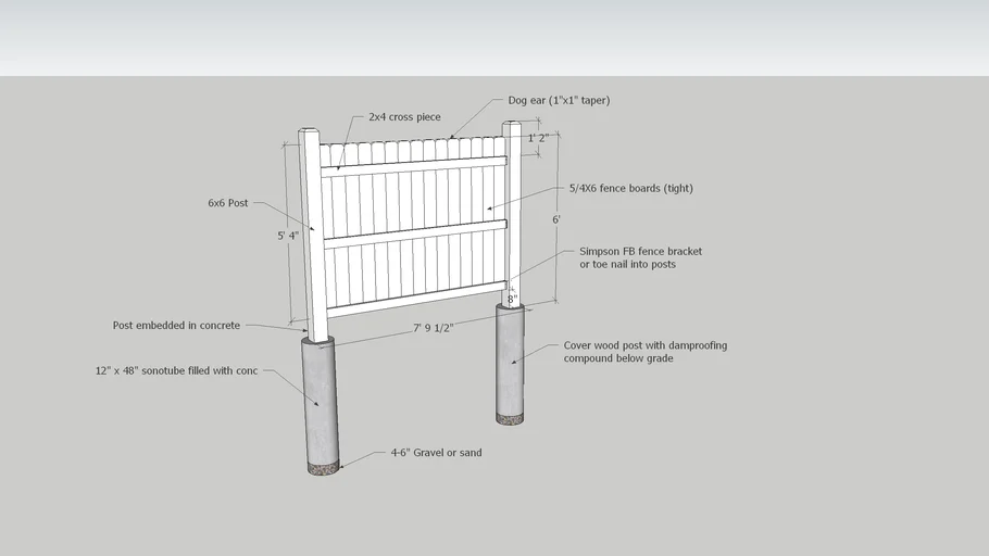 Privacy Fence Panel | 3D Warehouse