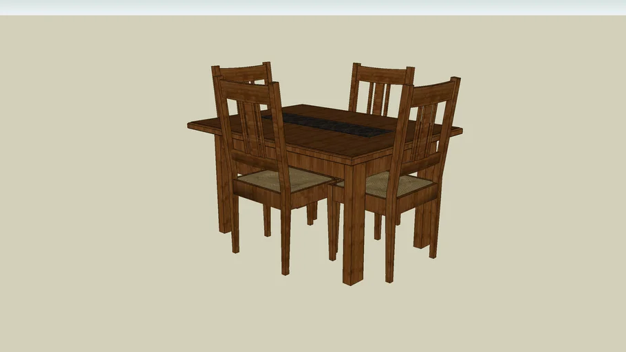 Wooden Table and Chairs - Hardwood