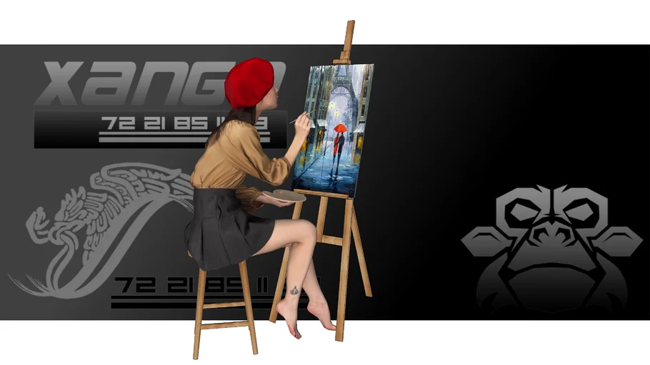 Persona mujer artista pintura - xango3d