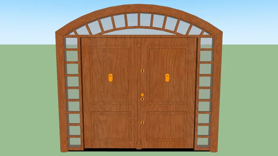 Porta de Entrada de Duas Folhas com Arco