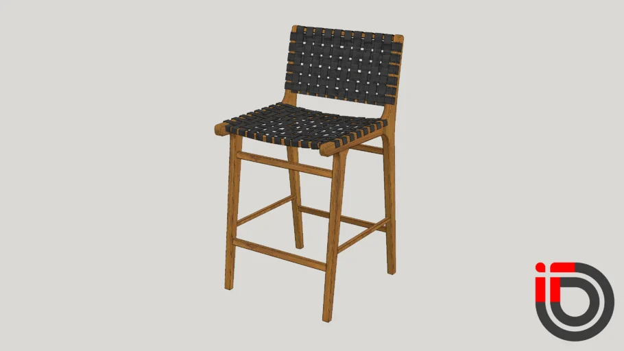 WOVEN LEATHER STRAP COUNTER STOOL