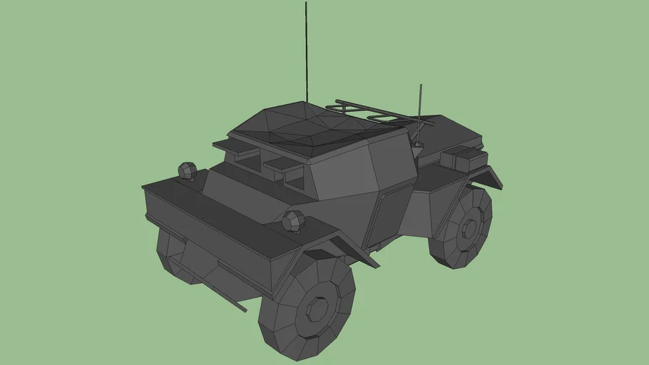 Daimler Dingo Scout car (low poly)