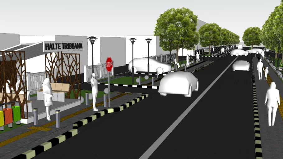 Design Bus stop and pedestrian way