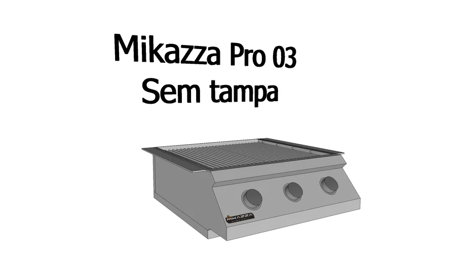 Churrasqueira a Gás Embutir Mikazza Pro 3 S/ Tampa - MHG03ST