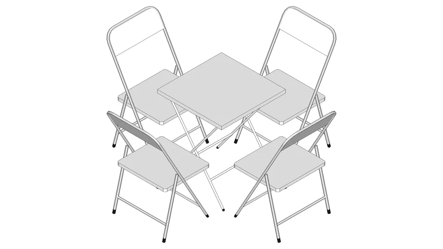 Mesa de bar de aço dobrável com cadeiras