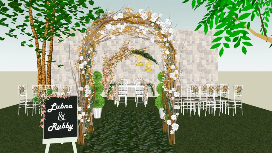 half wreath - outdoor wedding decoration