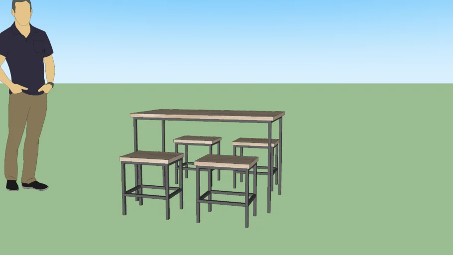 Meja Kursi Cafe 4 Seat Type x