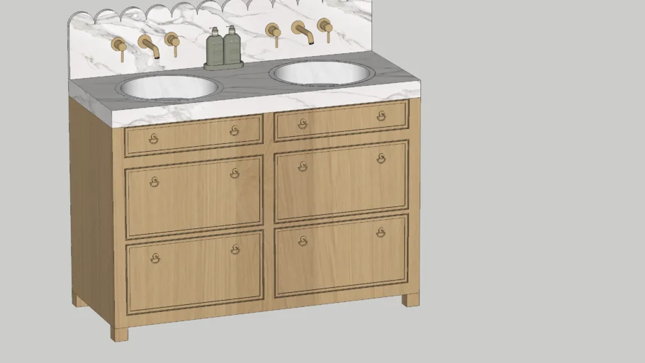Marble vanity unit - bathroom sink