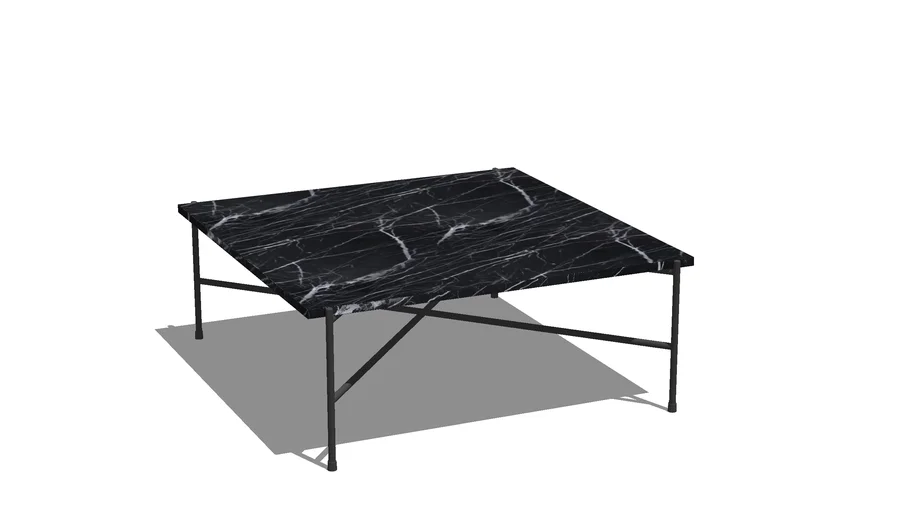 Mesa de Centro Quadrada Mármore Nero Marquina