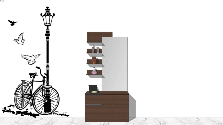 DRESSER+MAKEUP+FLOWER+MIRROR+DRESSING+GLASS