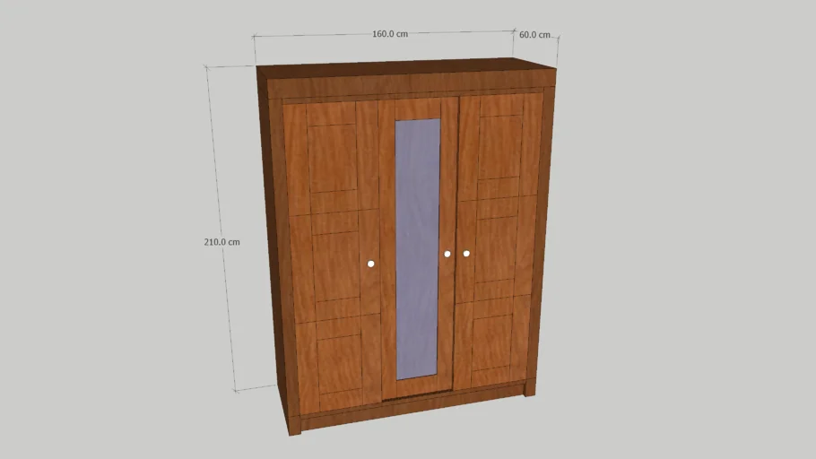 Almari Pakaian 3 Pintu Sliding