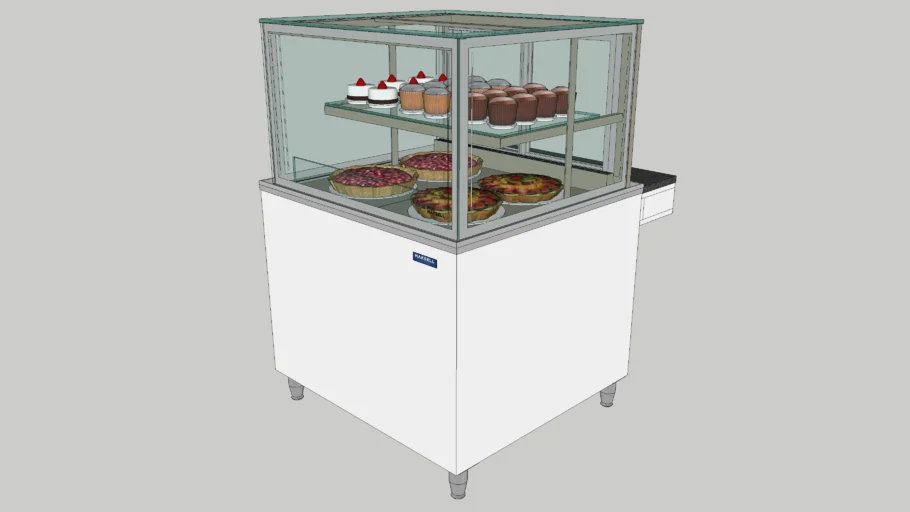 BALCÃO VITRINE BAIXA REFRIGERADO VISION 800 BOLOS PADARIA