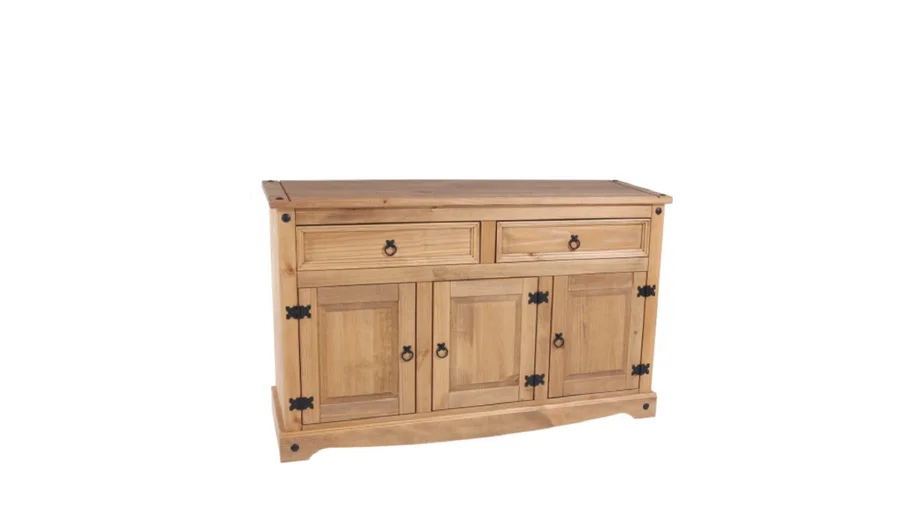 Balcão Buffet de Madeira 3 Portas 2 Gavetas Marrom Antique CR916 | Pense Dentro da Caixa