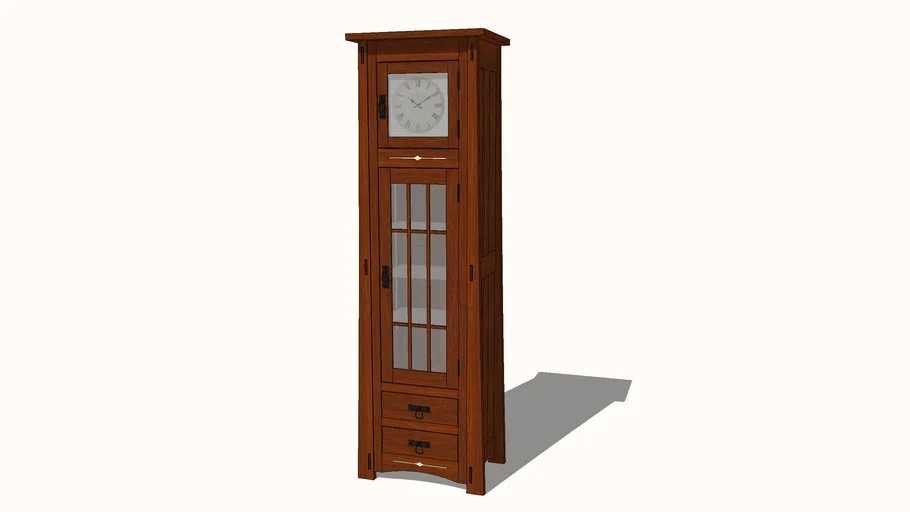Arts & Crafts Oak Curio Clock