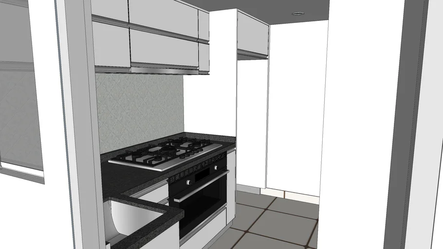 Mueble de melamina Cocina pequeña 3x2m color Banco Pelíkano