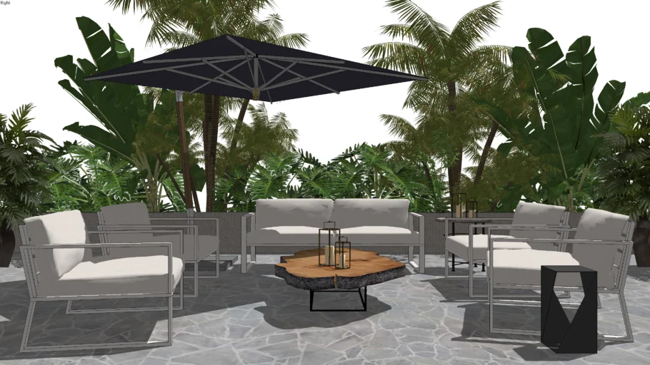 OUTDOOR  FURNITURE / RECREATION /LANDSCAPING /  EXTERIOR DESIGN / OUTDOOR SOFA COUCH / COFFEE TABLE