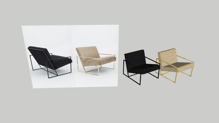 Modern Chairs Fauteuil leather corduroy gold metal